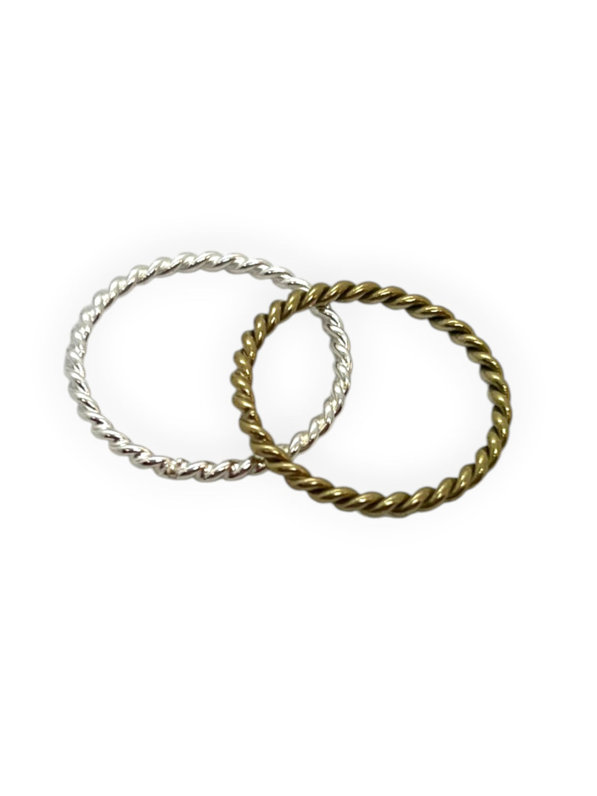 Pack anillos Latón rizado mix plata-oro T-13