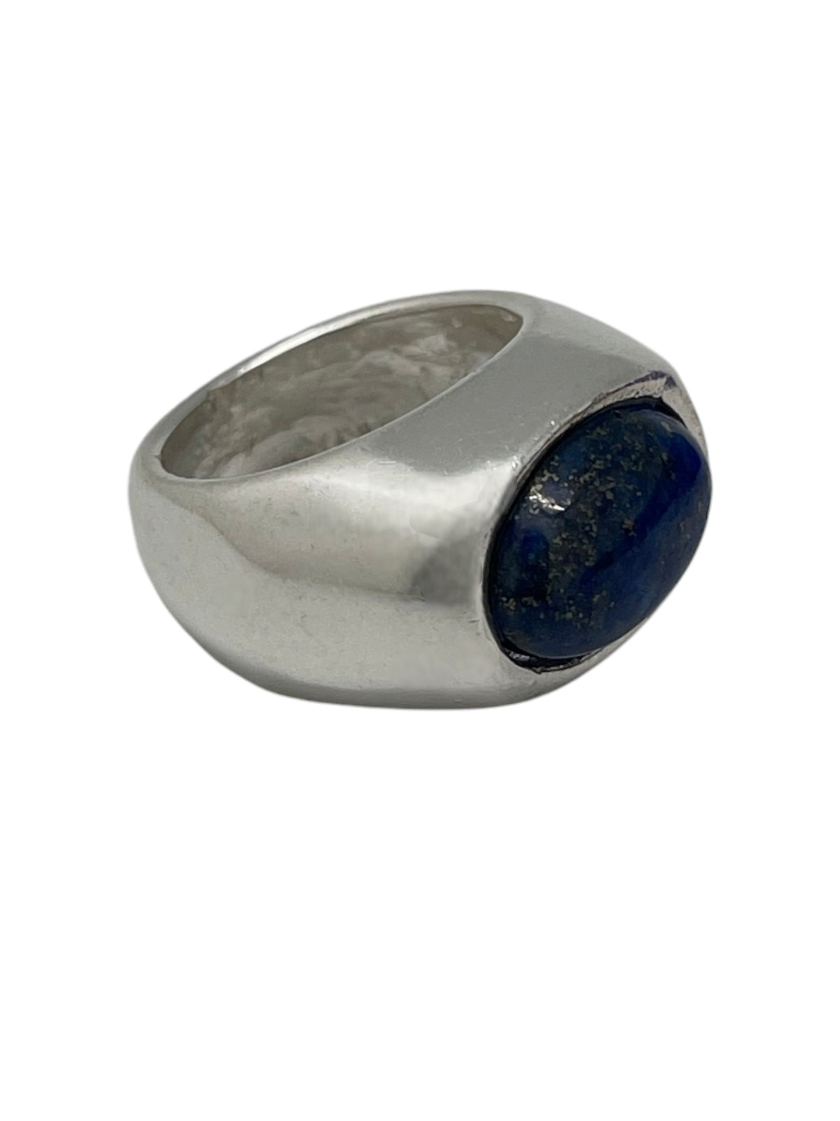 Anillo Joya con piedra natural estilo solitario plata 10µ y lapislazuli o dorado y agatha roja