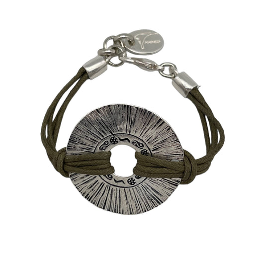 Pulsera Etnia plata-kaki