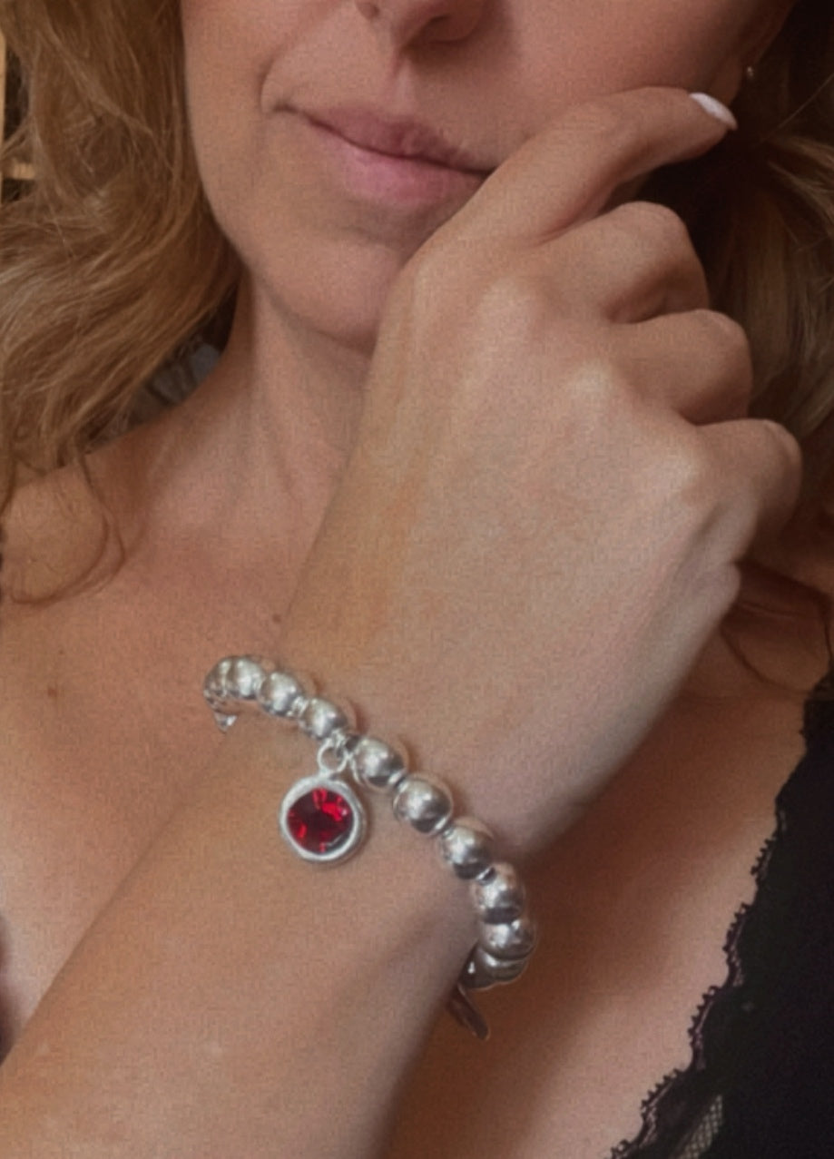 Pulsera eslastica cristal Sw rojo