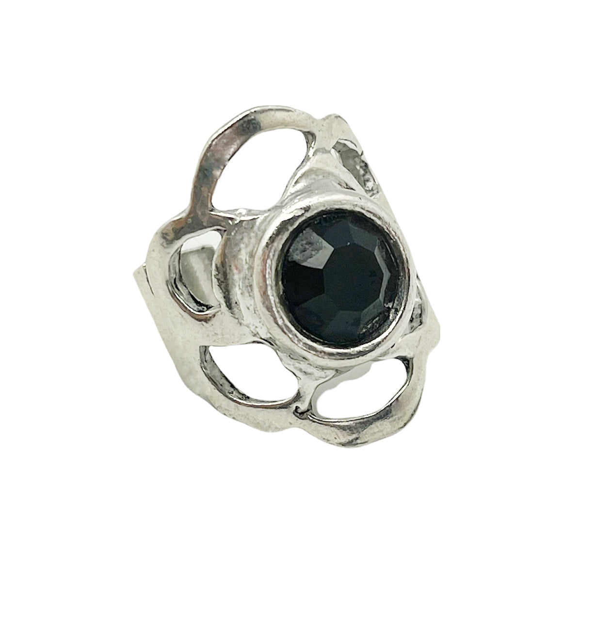 Anillo panal con cristal de SW negro