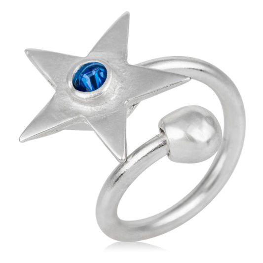 Swarovski crystal star ring silver 925 blue