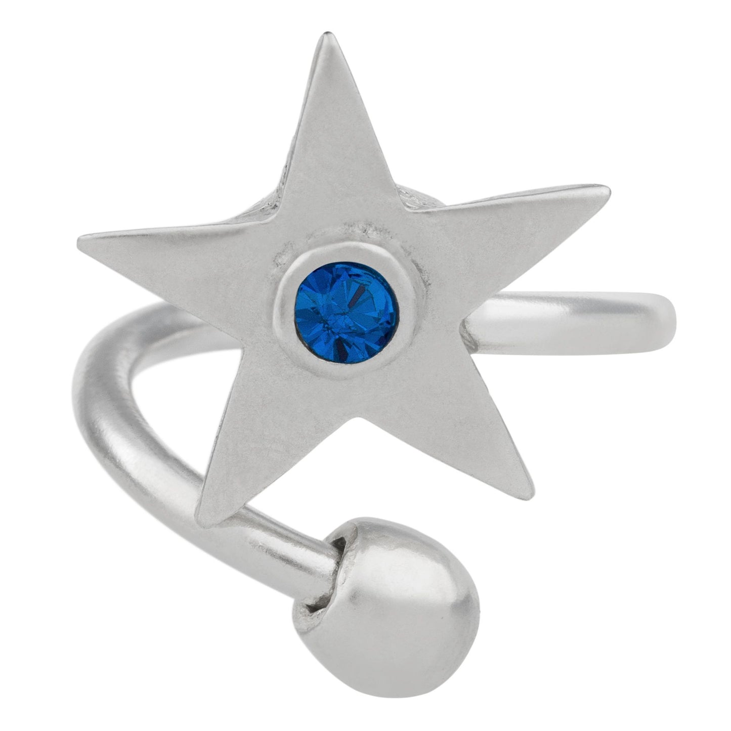 Swarovski crystal star ring silver 925 blue