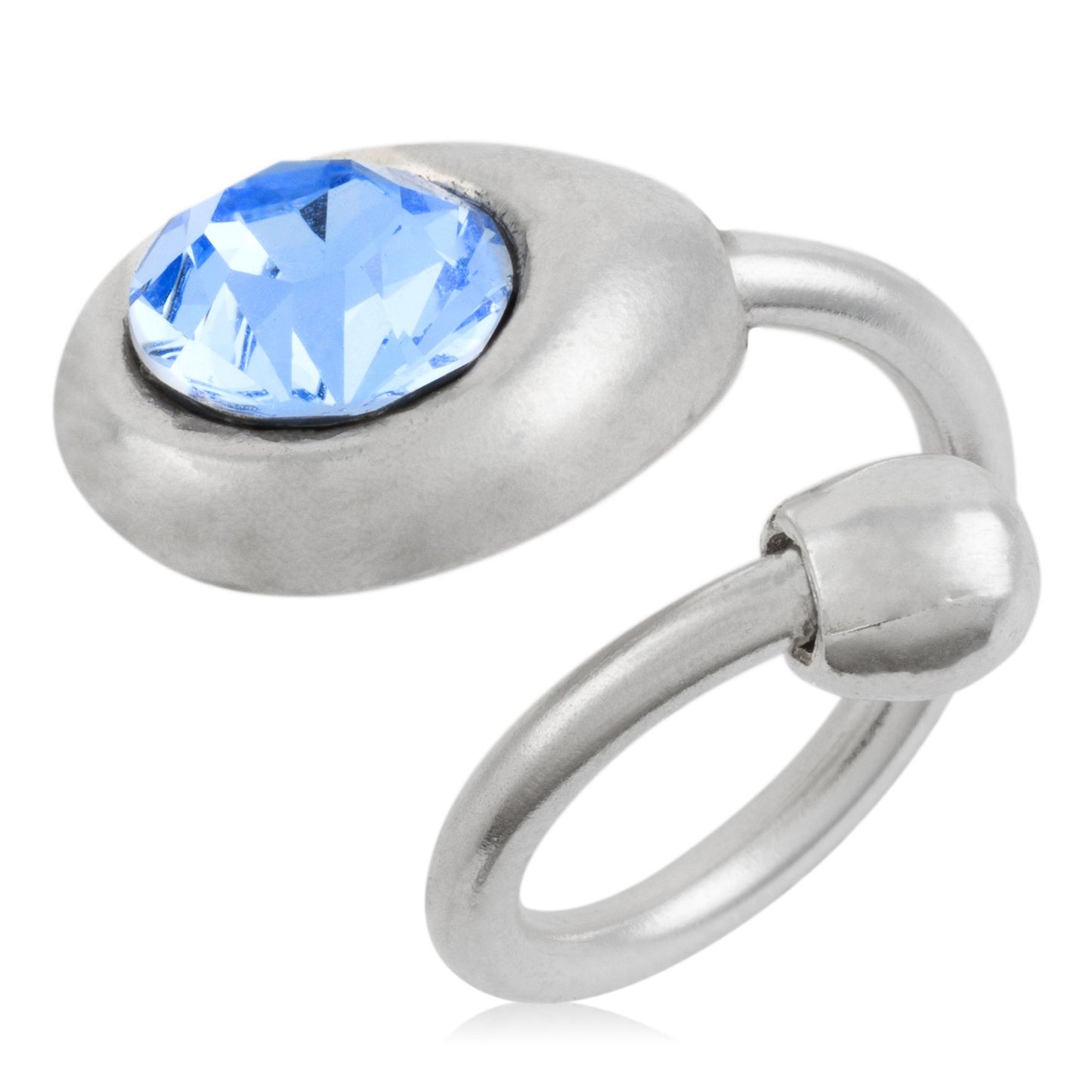 Anillo-Swarovski cristal azul plata925 chapado