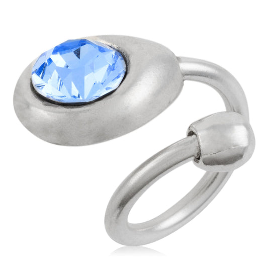 Ring-Swarovski blue crystal silver 925 plated