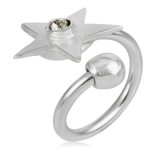 Swarovski blackdiamond silver plated star ring