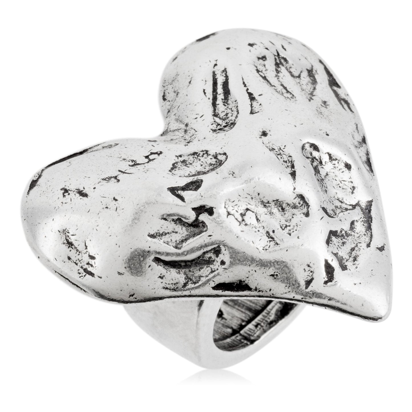 Anillo plata925 chapado "corazón de piedra" talla16
