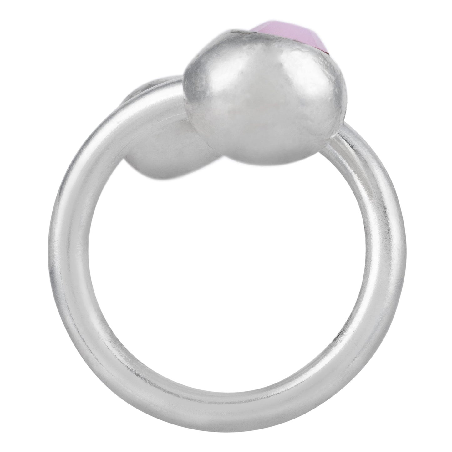 Pale pink Swarovski plated 925 silver ring
