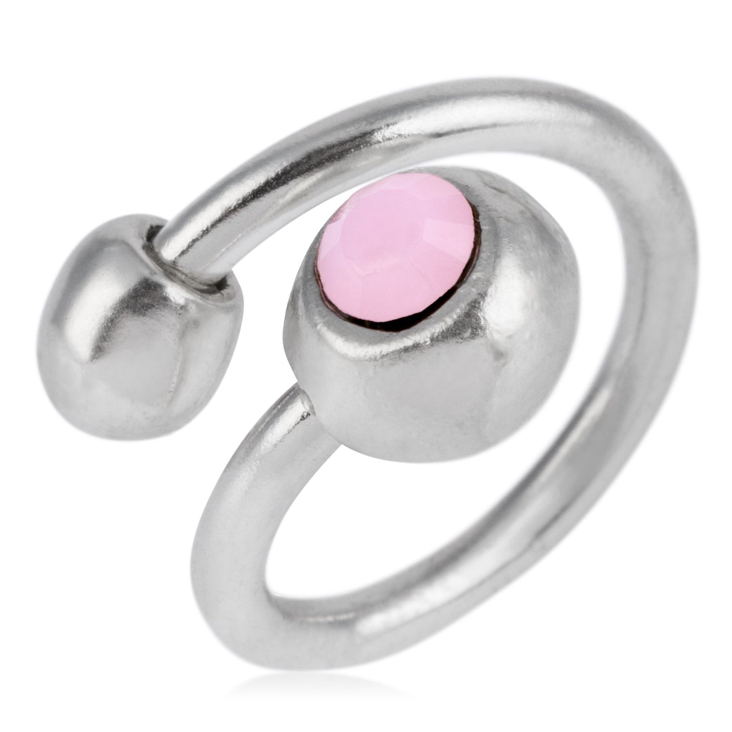 Pale pink Swarovski plated 925 silver ring