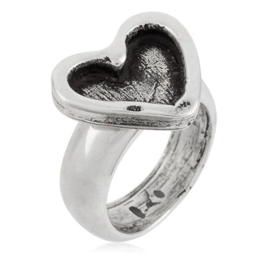 925 silver plated ring "heart" silver