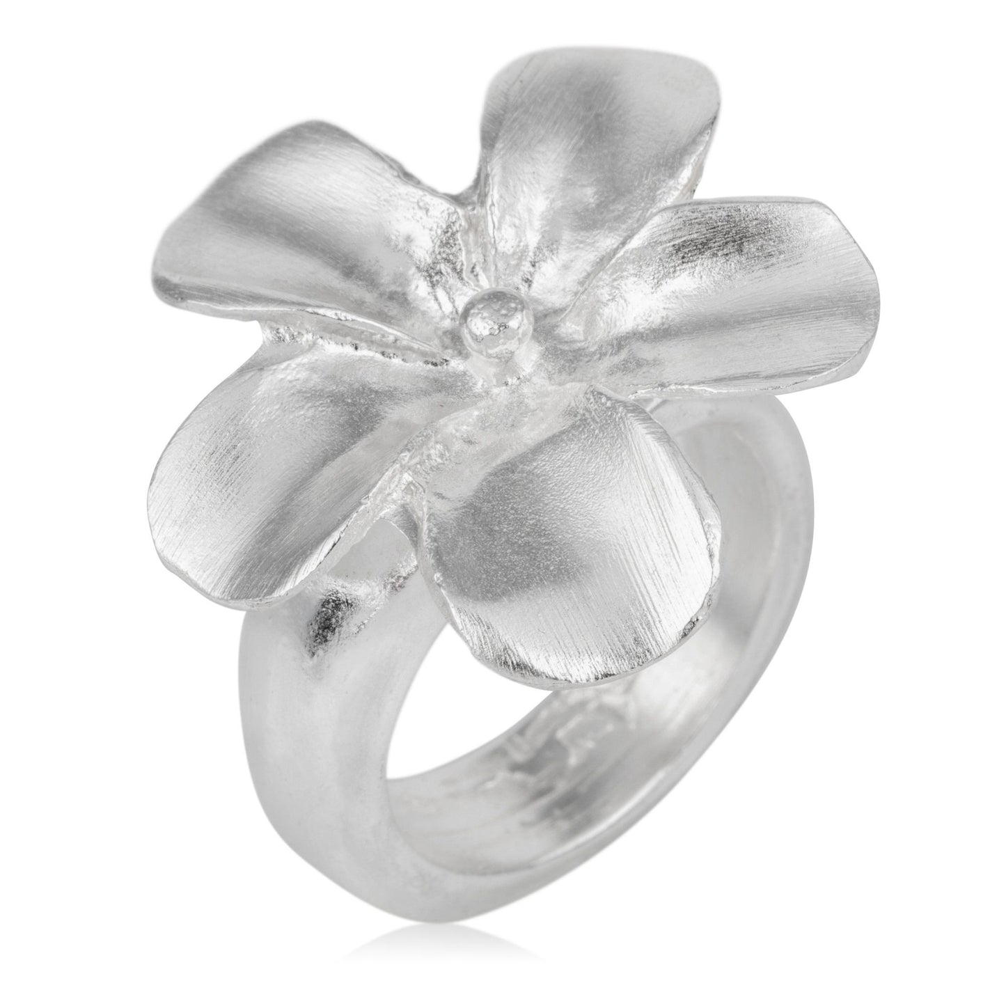 Anillo plata925 chapado "Flor" Plateado talla 14