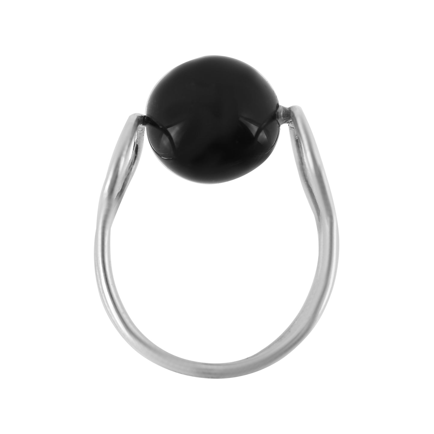 Anillo plata de ley"Fix Onix"cristal en negro onix