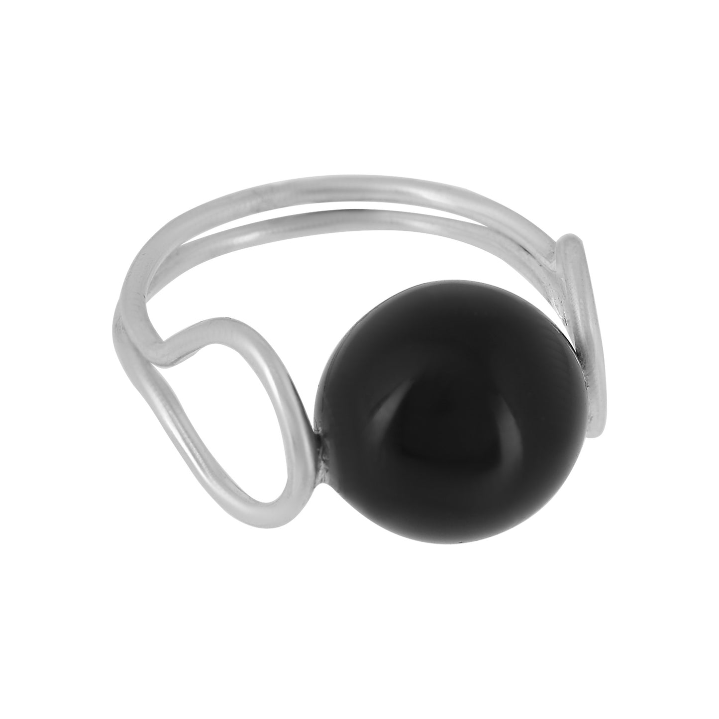 Anillo plata de ley"Fix Onix"cristal en negro onix