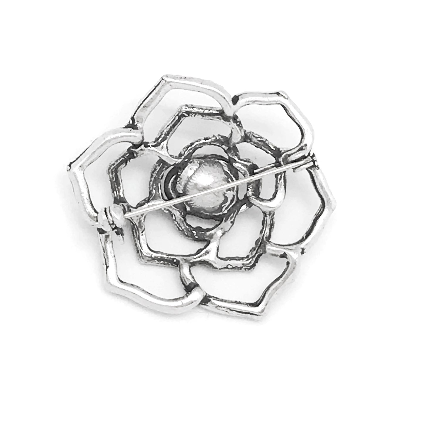 Broche cristal Swarovski plata zamak chapado 4.5cm