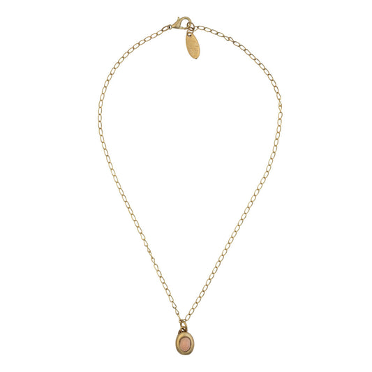 Collar colgante rosa palo charm de resina rosa