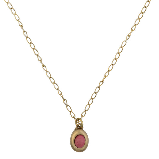Collar dorado colgante burdeos