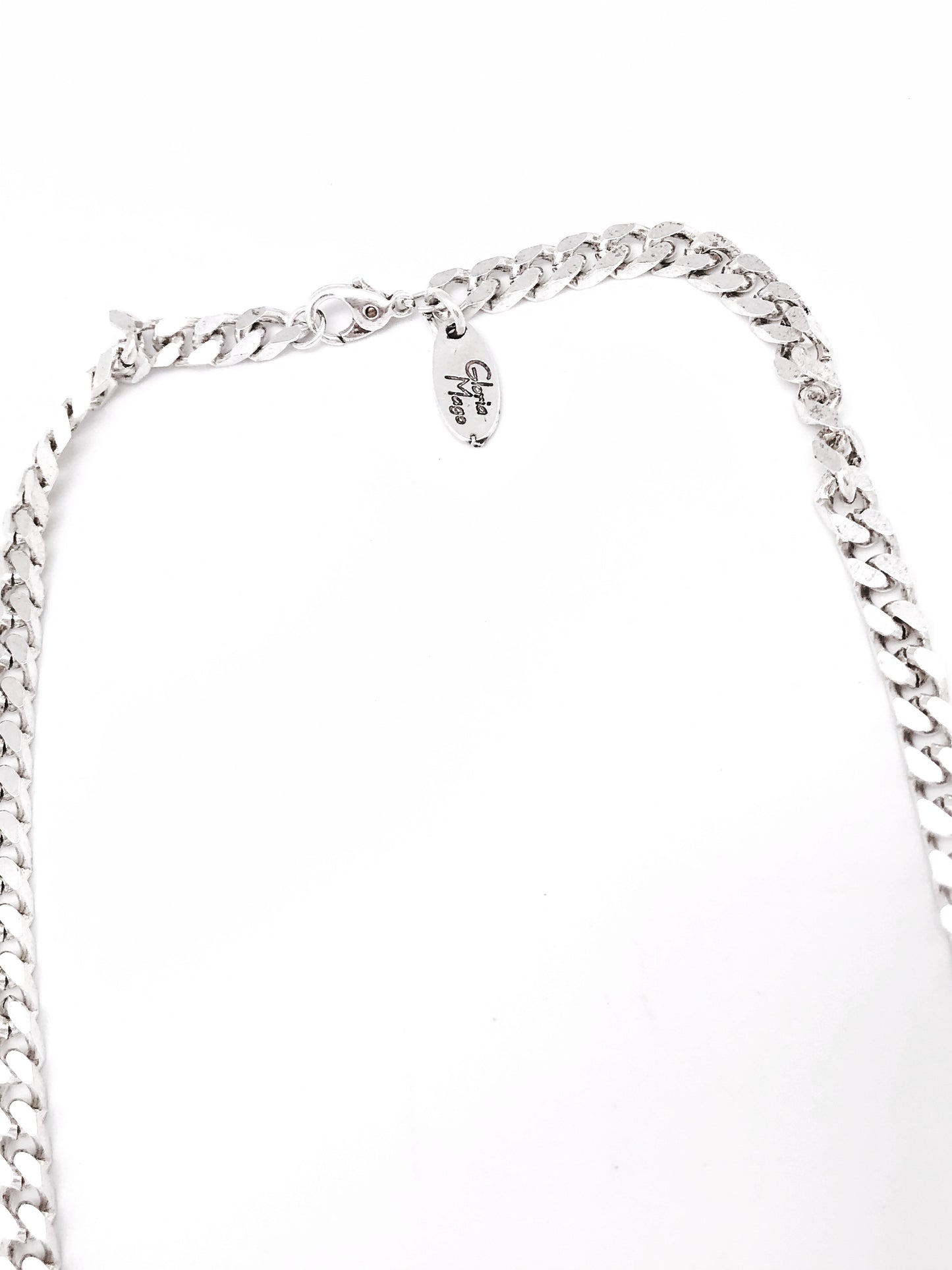 Collar cadena plata diamantada latón chapado 60cm