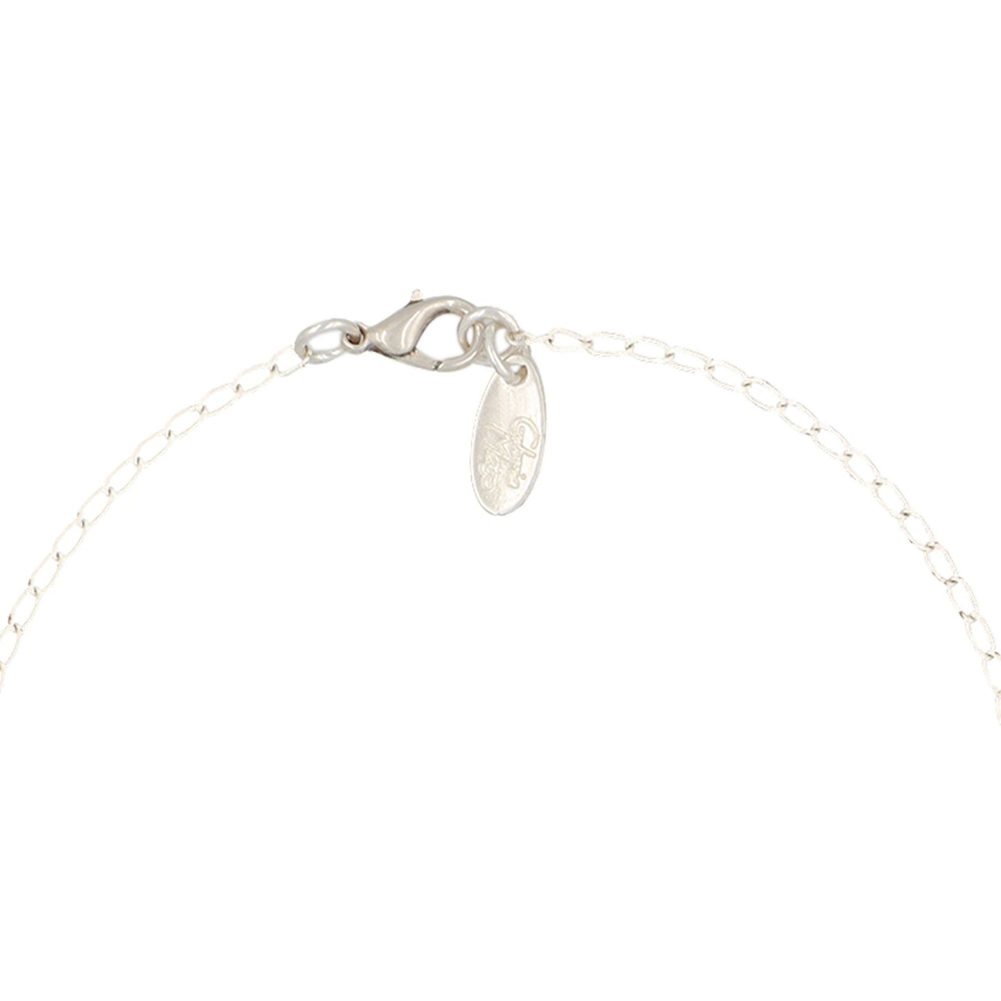 Collar cadena plata charm turquesa chapado 40cm
