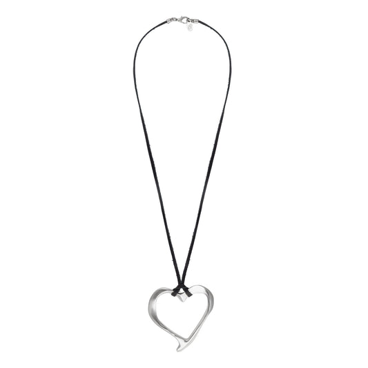 Collar corazón grande plata