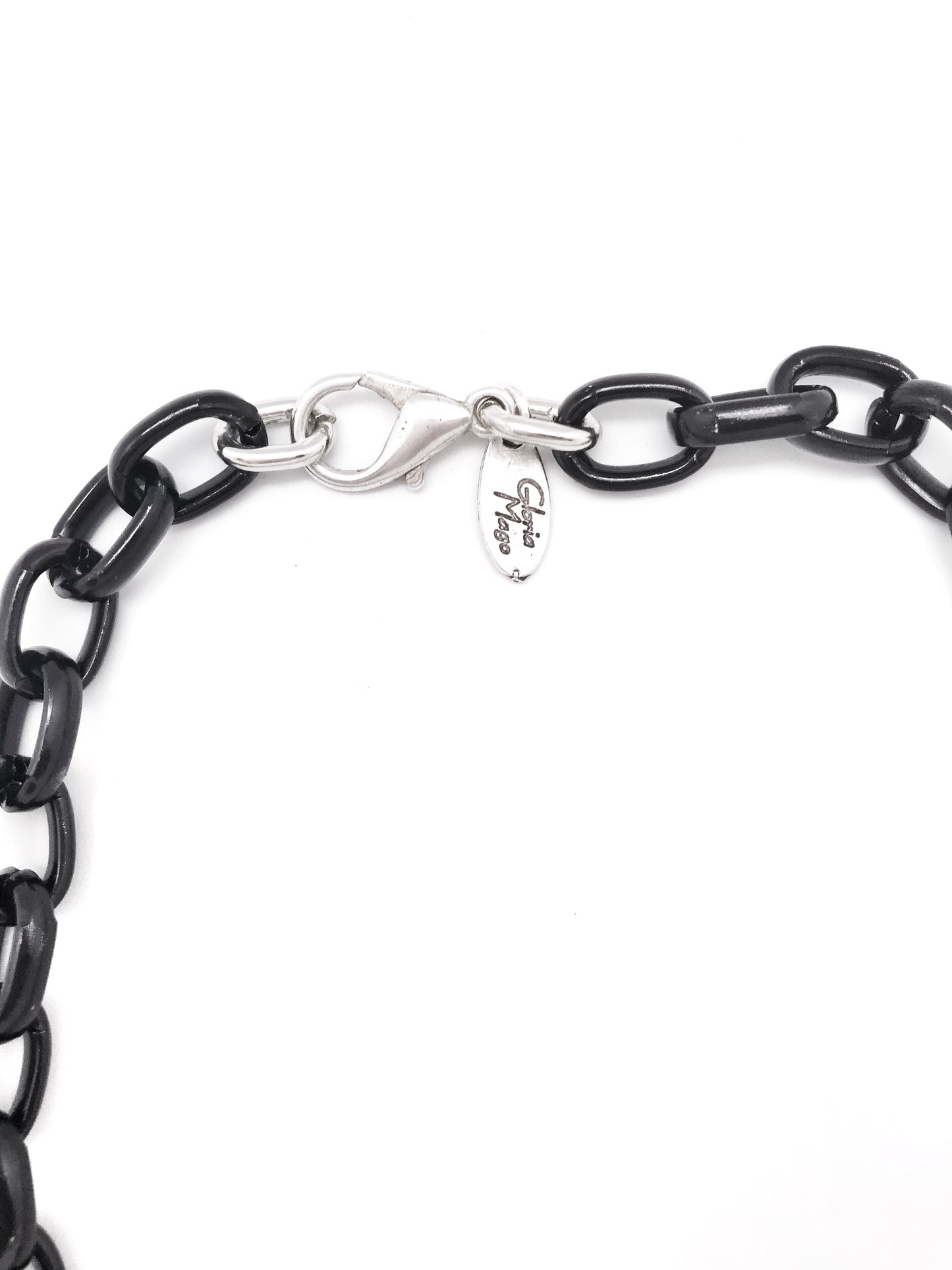 Gargantilla cadena negro - plata 40cm color