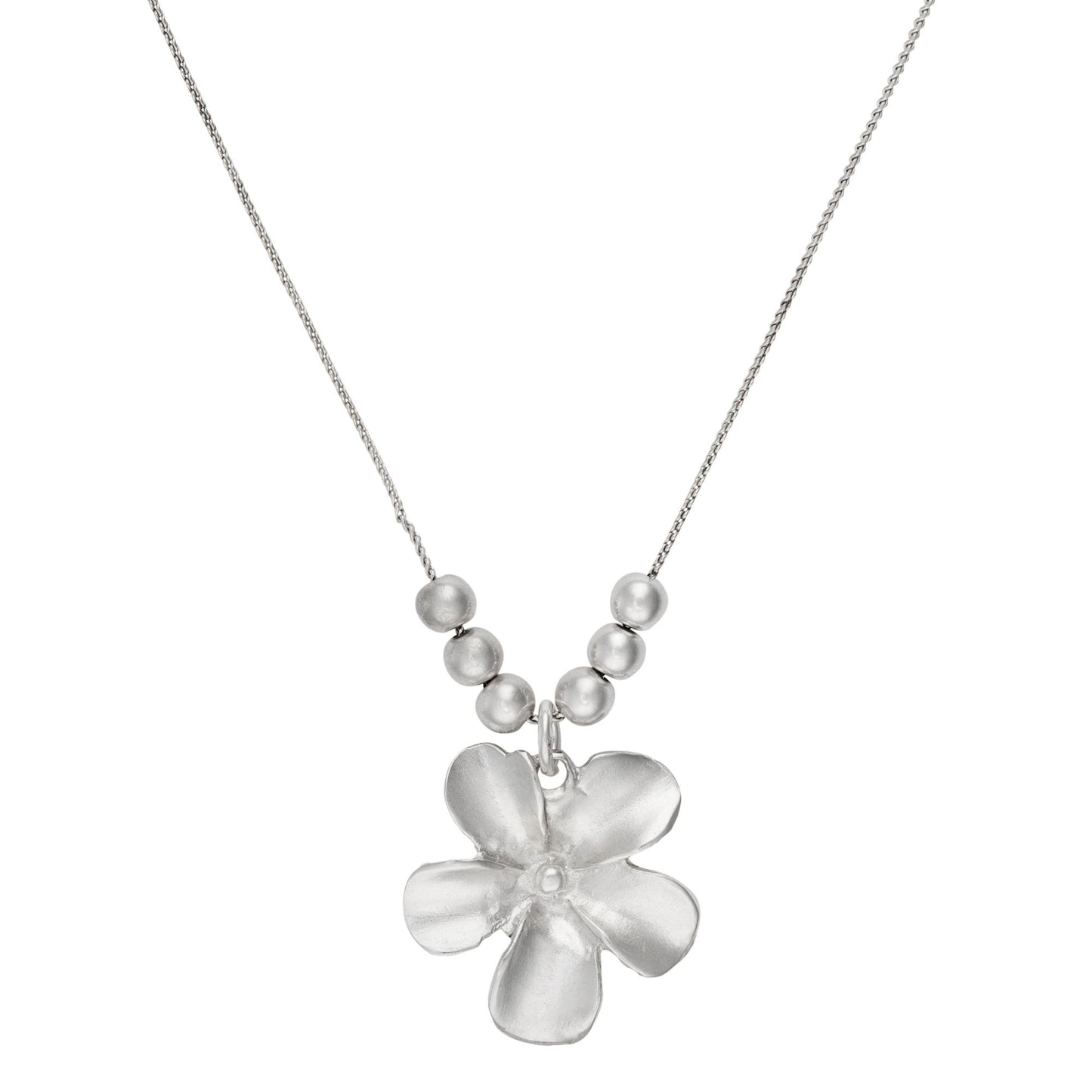Gargantilla cadena plata flor Fairy 40cm