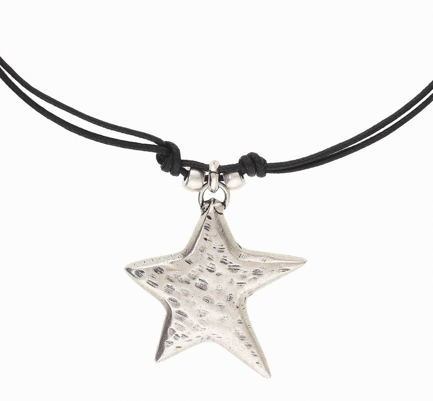 Gargantilla negro plata chapado"Estrella" Central"