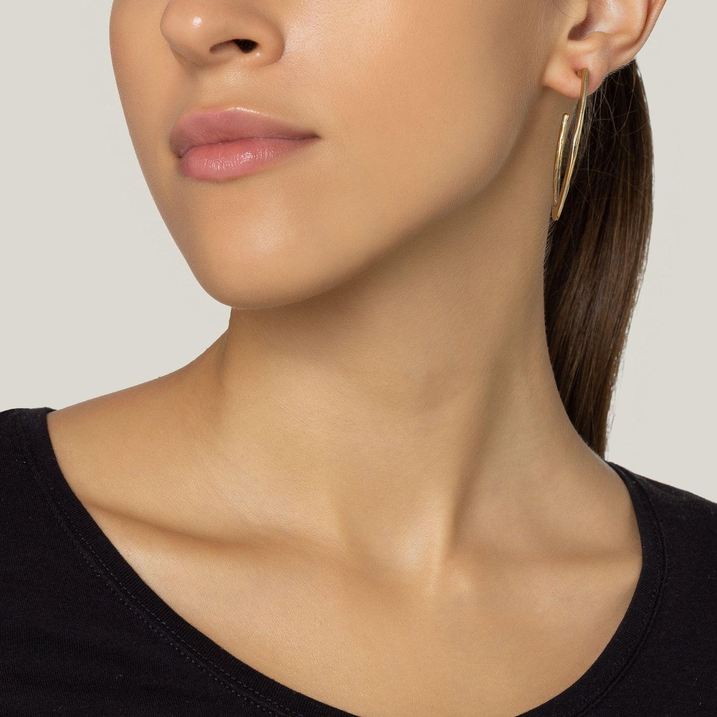 Rhombus golden creole hoop earring