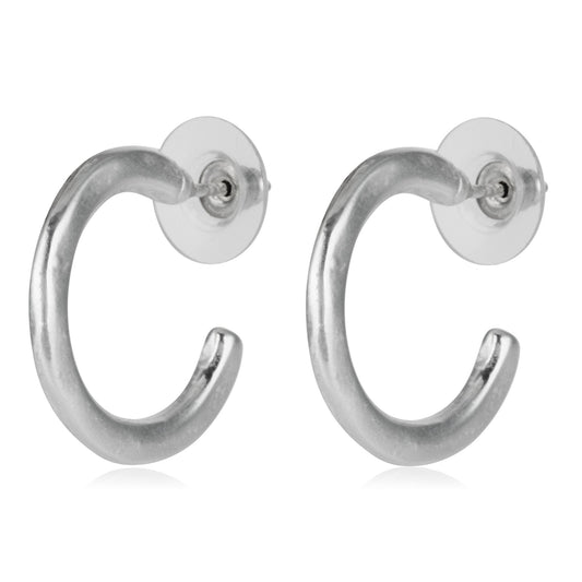 Silver plated hoop earring creole hoop