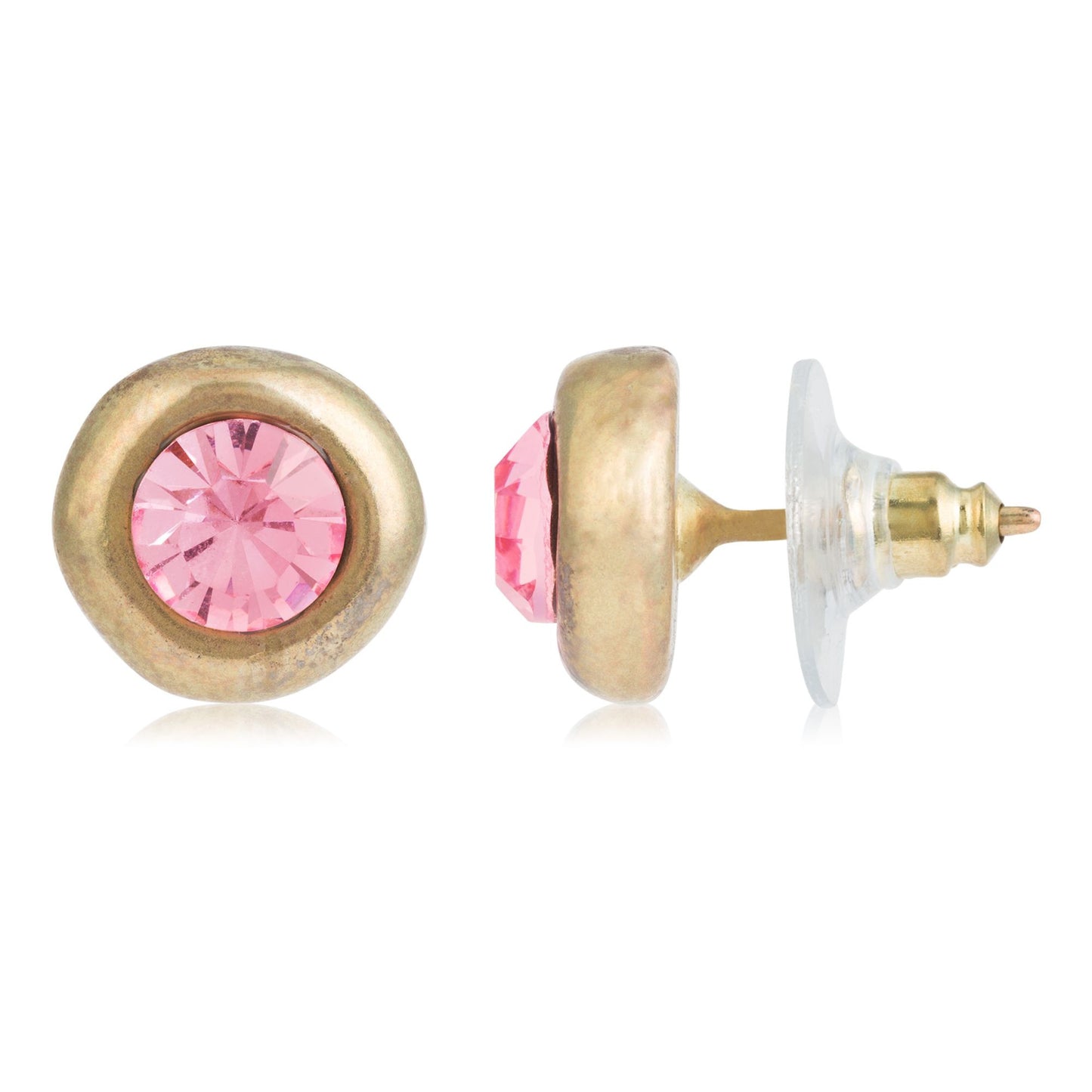 Swarovski pink crystal gold earring