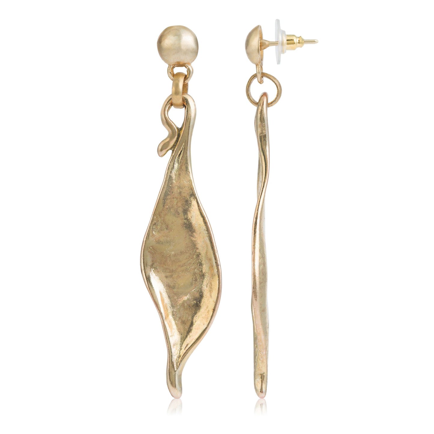 Gold leaf gold plated earring
