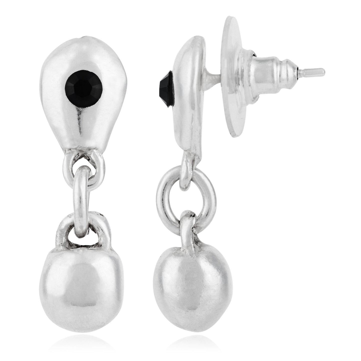 Swarovski crystal silver earring black