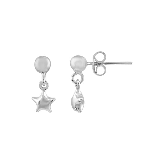 Silver earring "Single Silver" Star2 925 silver