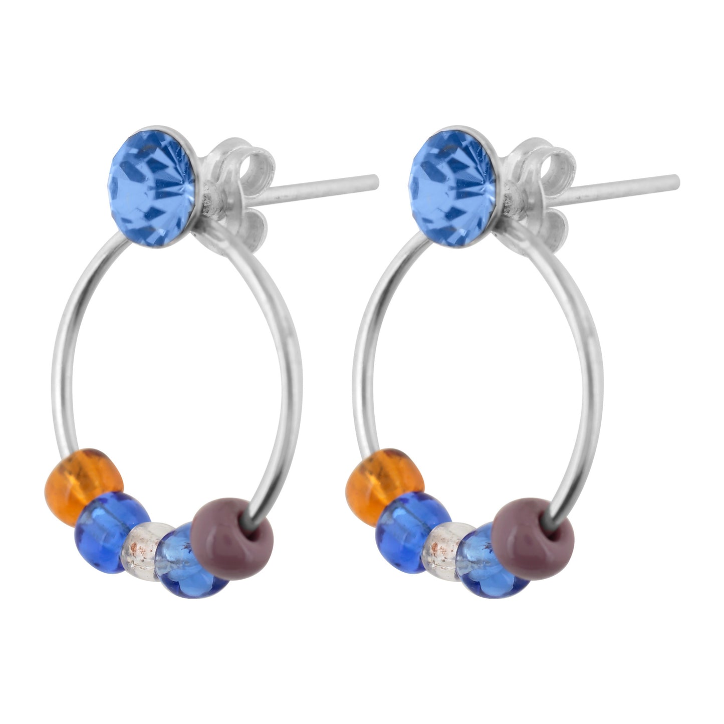 Silver earring HH2 blue Swarovski crystal silver925