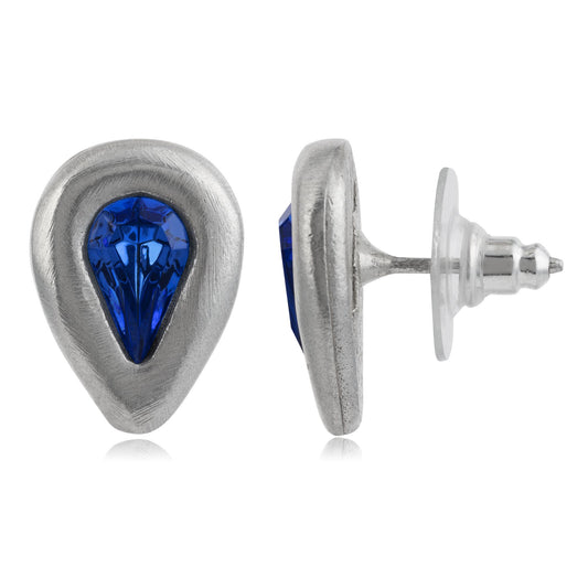 Pendiente plata Swarovski cristal Tear Sapphire