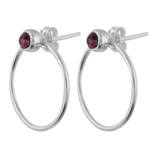 Brinco de prata esterlina "Hole Amethyst" da Swarovski