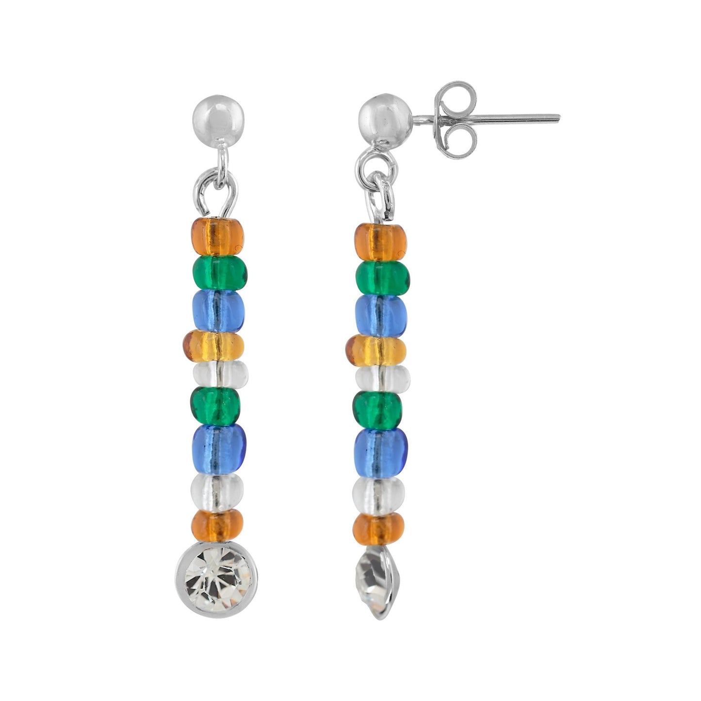 Silver earring and multicolored crystal Sw in 925 silver