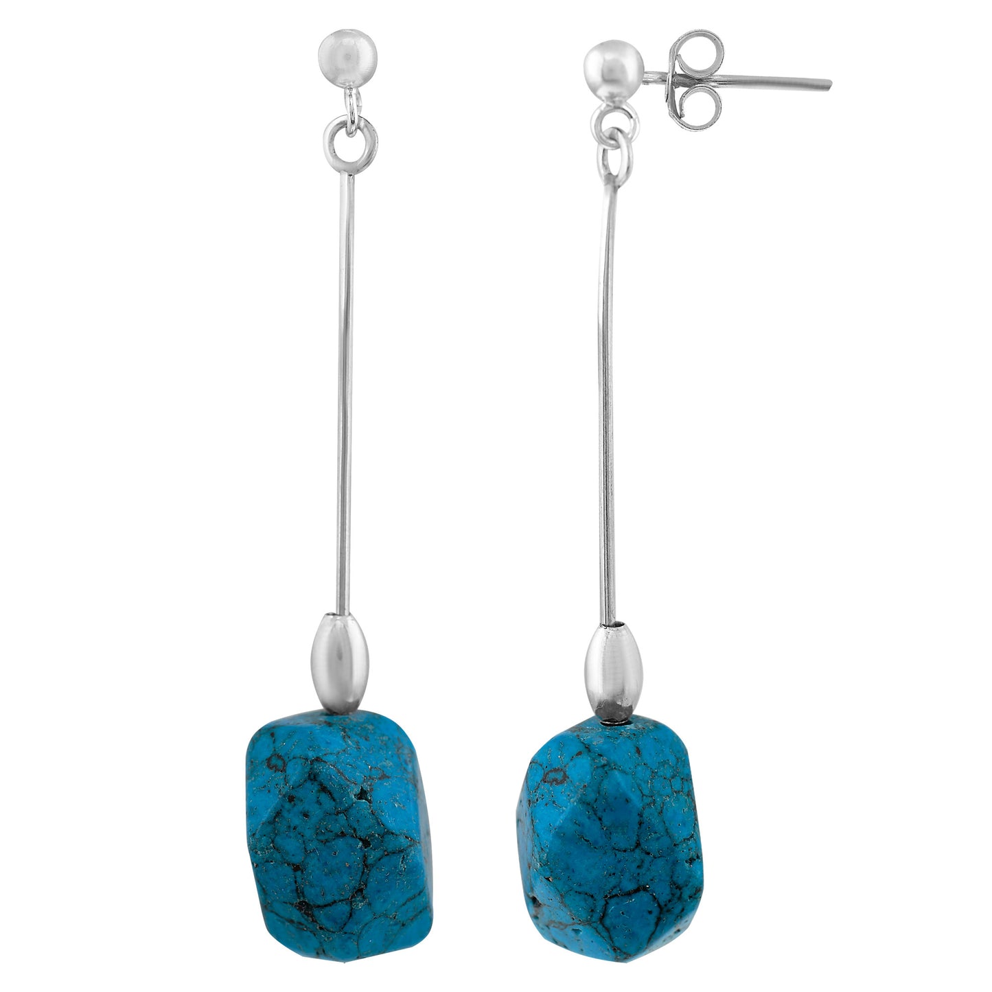 Sterling silver and turquoise earring "Péndulum TQ"