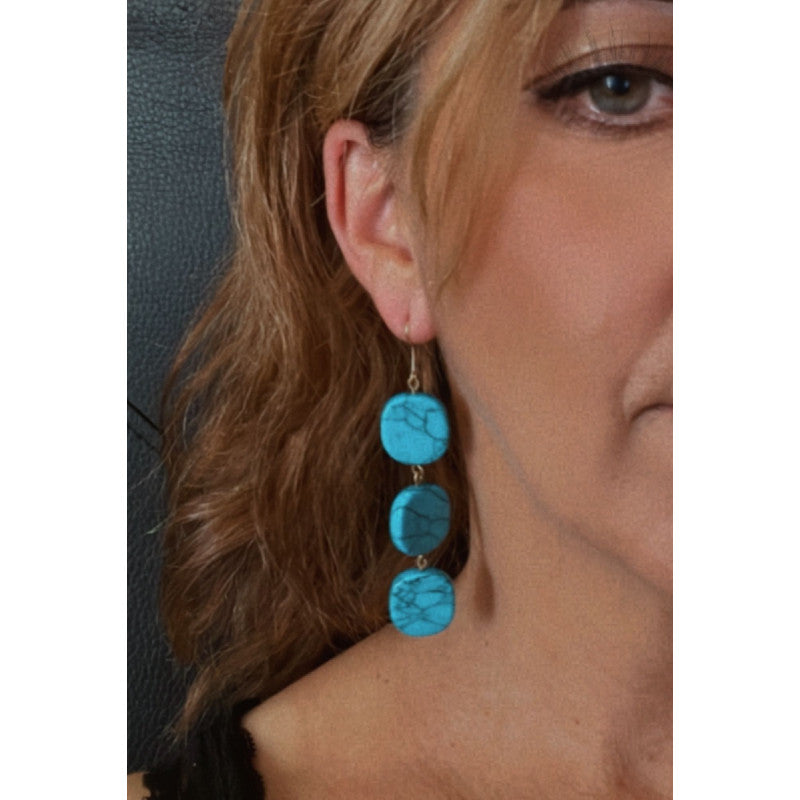 Turquoise triple drop earring