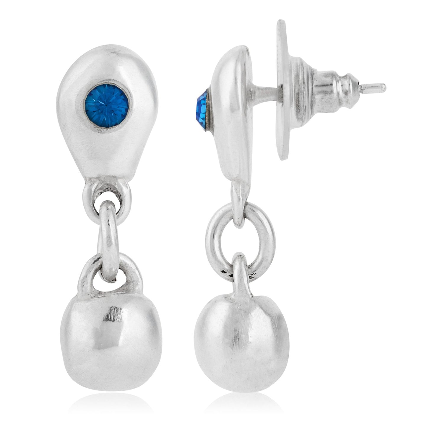 Blue Swarovski crystal silver earrings
