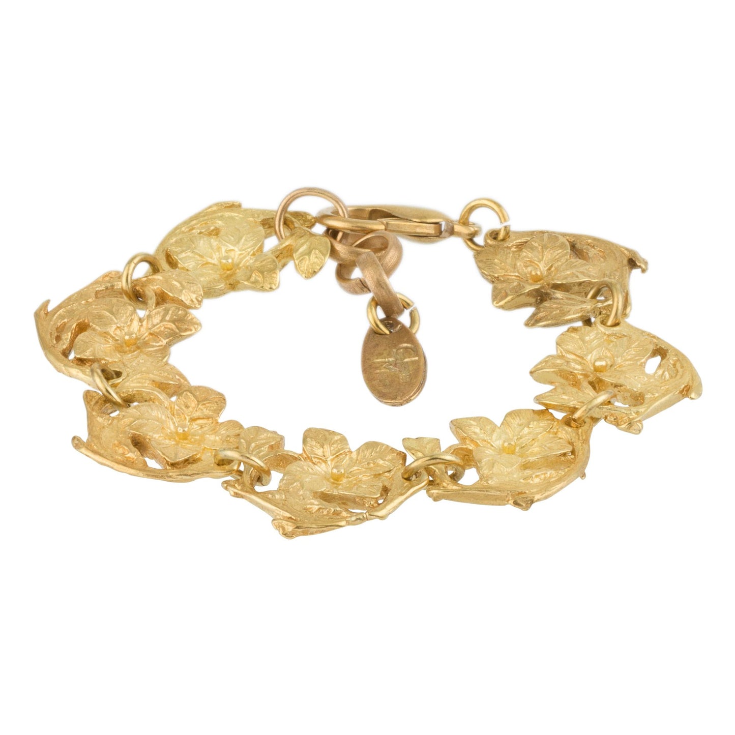 Flowers gold link bracelet