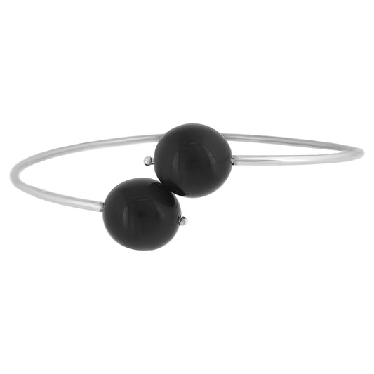 Pulsera plata de ley 925 Flex Negro ajustable