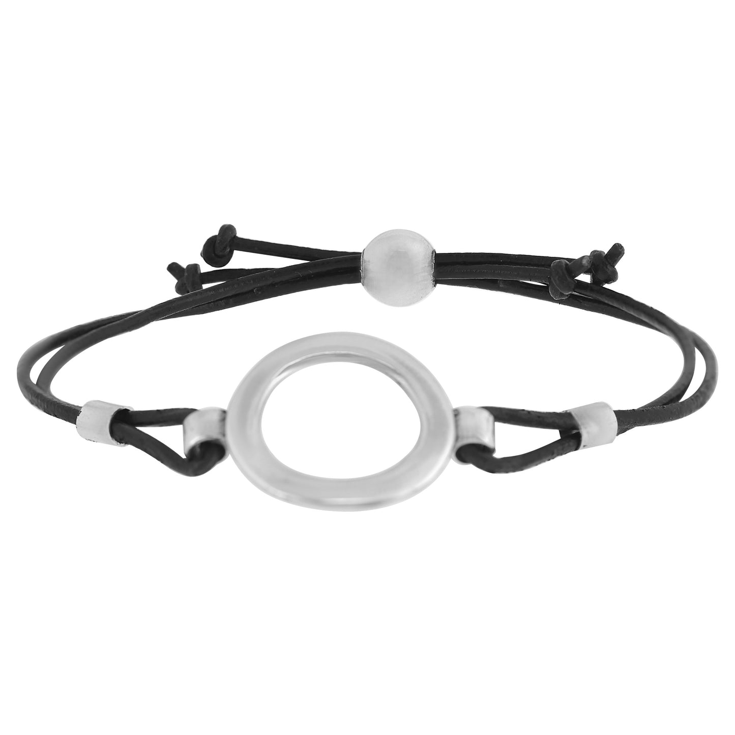 Pulseira de prata "Plata Única" Furo preto prata925